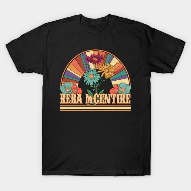 Reba Flowers Name McEntire Personalized Gifts Retro Style T-Shirt by Dinosaur Mask Store